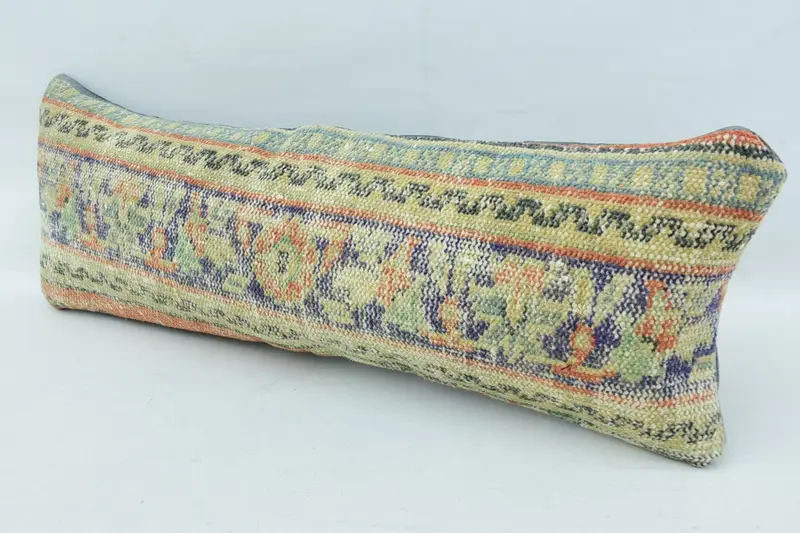 Pillow for Sofa, Outdoor Throw Pillow Case, Pillow, Ottoman Cushion Cover, Antique Pillows, Vintage Kilim Throw Pillow, 12x36 Beige Cushion Case - 5