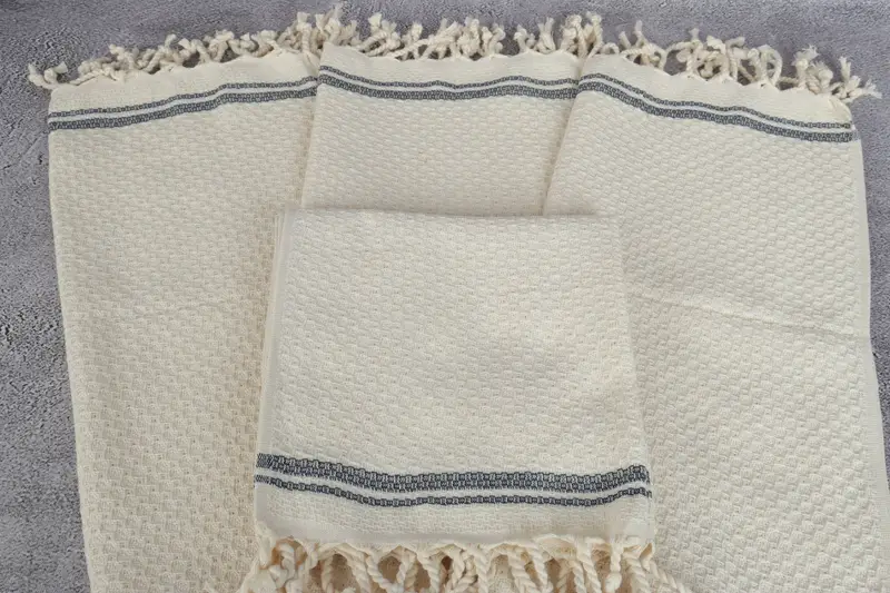 Bathroom Towels, Small Bath Towels, 38x18 Cotton Striped Towel, Wedding Gift, Monogram Tea Towel, Home Decor Gifts, Wedding Gift Kitchen Towel - 3