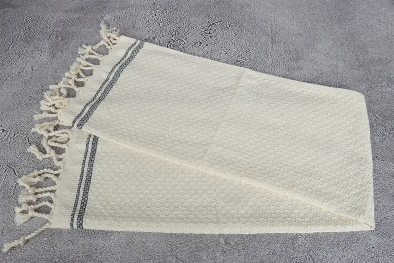 Bathroom Towels, Small Bath Towels, 38x18 Cotton Striped Towel, Wedding Gift, Monogram Tea Towel, Home Decor Gifts, Wedding Gift Kitchen Towel - 5
