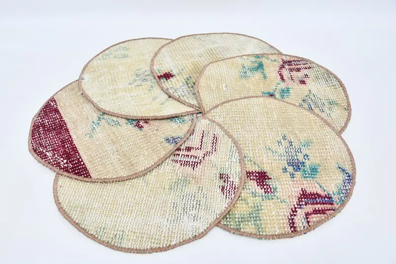 Manteles individuales de círculo bohemio, decoración bohemia de algodón y lana