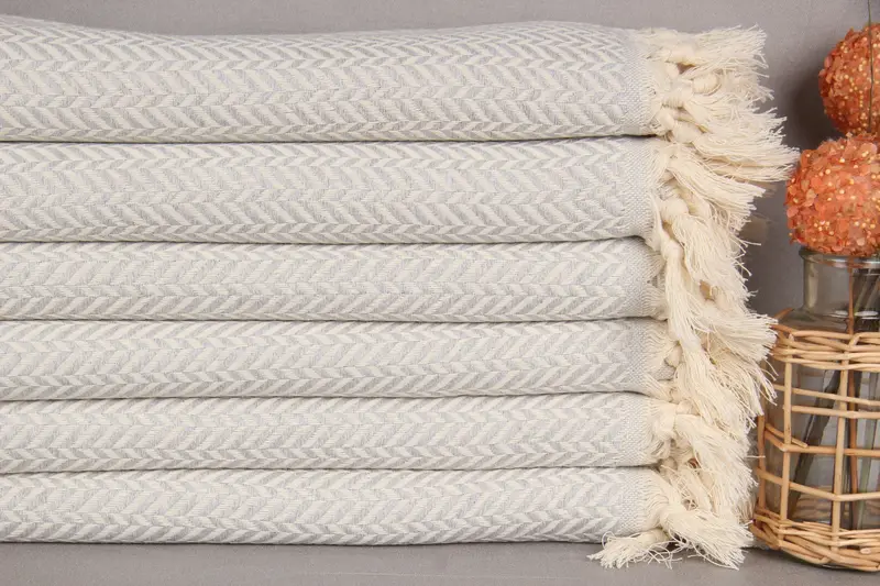 Large Turkish Towel, 70x40 Cotton Chevron Towel, Quick-drying cotton Turkish beach towel, Sand-resistant towel, Beach towel, Halloween Gifts - 2