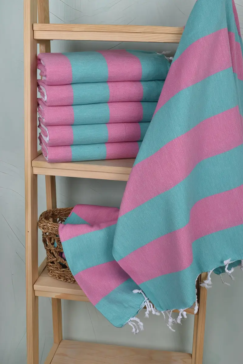 Absorbent Turkish towel, Turkish Beach Towel Personalized, Gift For Her, Gift For Him, Valentines Day Gift For Him, 70x40 Cotton Striped Towel - 3