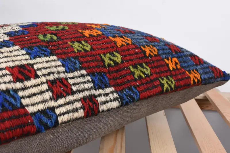 Turkish Kilim Pillow, Outdoor Bolster Pillow Cover, Cushion, Home Decor Pillow, Pillow for Sofa, 16x24 Blue Pillow Sham - 7