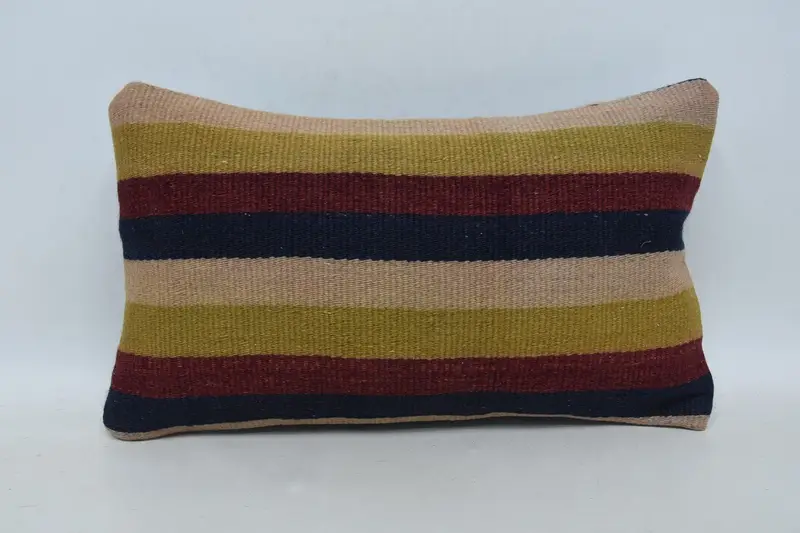 Striped Red Vintage Cushion Cover, Home Decor Moroccan 12x20 inch Pillow - 1