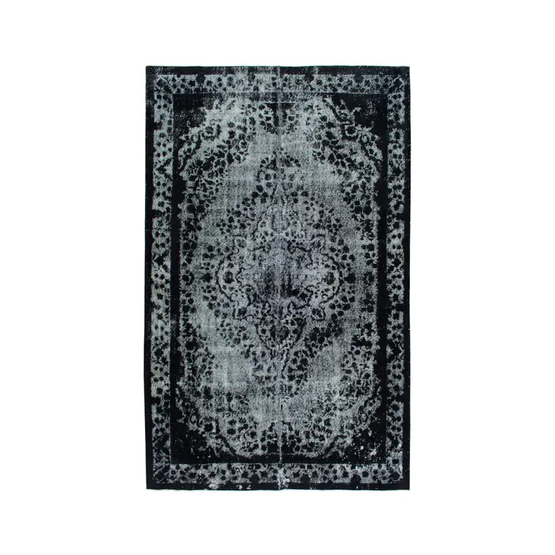 Türkischer großer Teppich 6,46 x 10,5 Fuß, Vintage Oushak schwarzer südwestlicher Wollteppich - 1