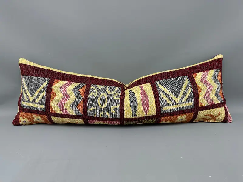 test1- Gift Pillow, 16x48 Red Cushion Case, Turkish Pillow, Boho Pillow, Ethnic Throw Pillow, Handmade Pillow, Pillow, Handmade Pillow Sham - 1