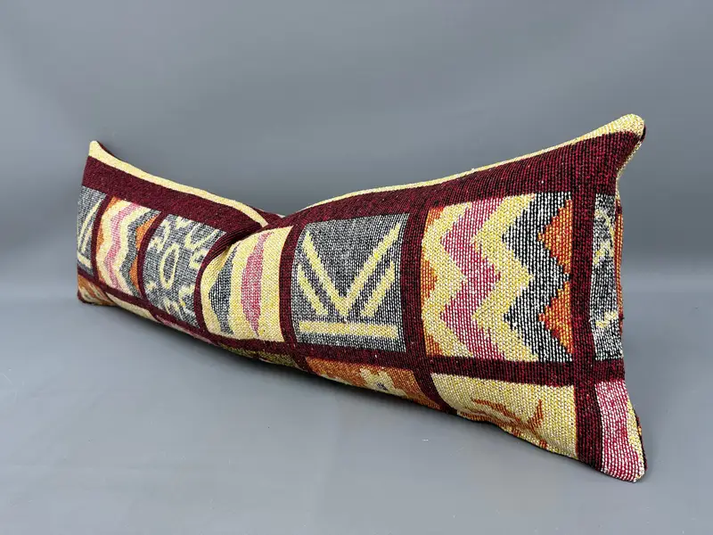 test1- Gift Pillow, 16x48 Red Cushion Case, Turkish Pillow, Boho Pillow, Ethnic Throw Pillow, Handmade Pillow, Pillow, Handmade Pillow Sham - 3
