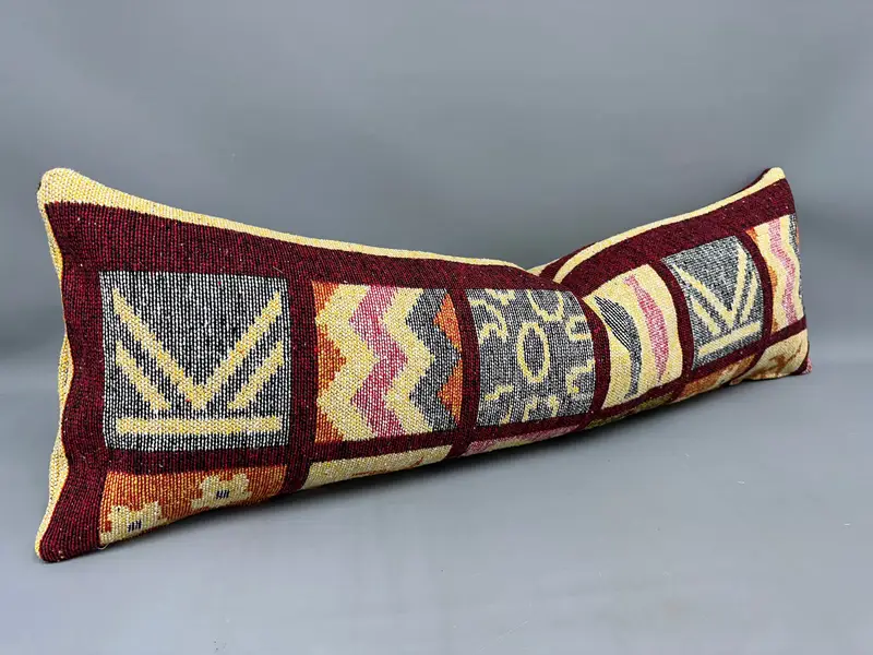 test1- Gift Pillow, 16x48 Red Cushion Case, Turkish Pillow, Boho Pillow, Ethnic Throw Pillow, Handmade Pillow, Pillow, Handmade Pillow Sham - 2