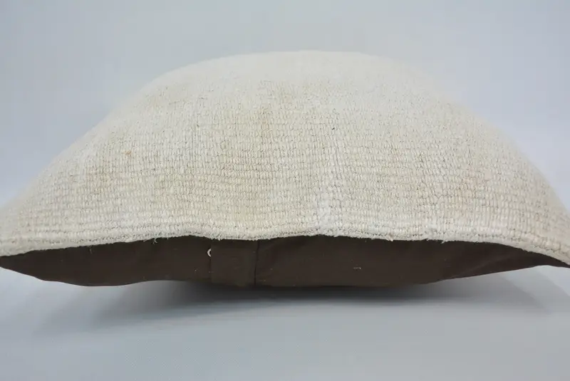 Boho Pillow Sham Cover, Pillow for Sofa, 14x14 Beige Pillow Sham, Floor Pillow Case, Meditation Cushion Case, Cushion, Ethnical Kilim Rug Pillow - 5