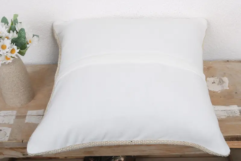 16x16 Beige Pillow Sham, Pillow Sham, Kilim Pillow Cover, Handwoven Pillow Cover Pillow Sham, Vintage Kilim Pillow, Ethnical Kilim Rug Pillow - 7