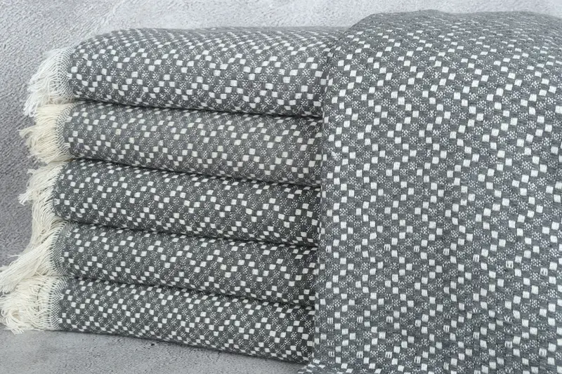 76x68 Cotton Herringbone Towel, Woven Blanket, Housewarming Gift, Decorative Bedspread, Personalized Wedding Gift, Bachelorette Gifts - 1