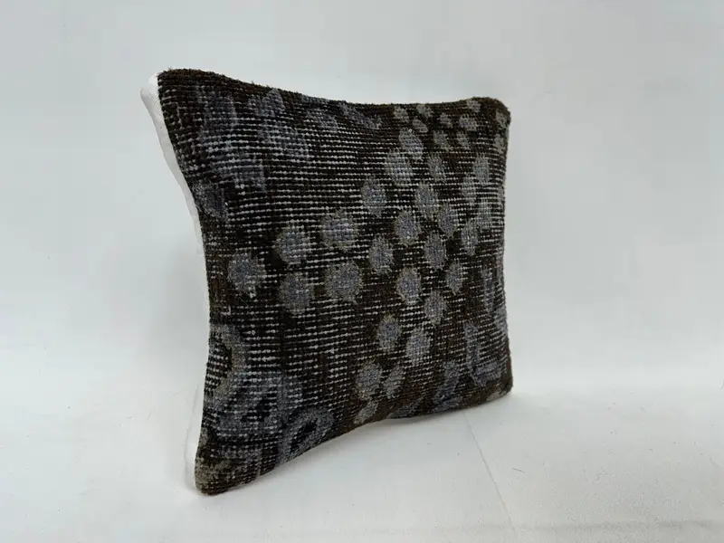 Cushion, Decorative Bolster Cushion Cover, Kilim Pillow Cover, 12x12 Black Pillow Case, Kilim Cushion Sham, Handmade Pillow, Antique Pillows - 3