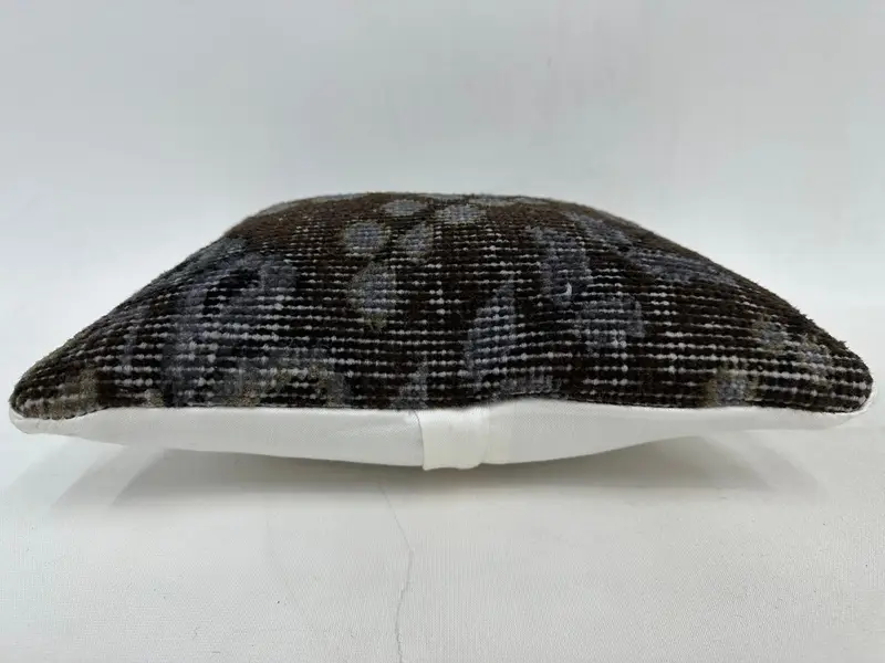 Cushion, Decorative Bolster Cushion Cover, Kilim Pillow Cover, 12x12 Black Pillow Case, Kilim Cushion Sham, Handmade Pillow, Antique Pillows - 5