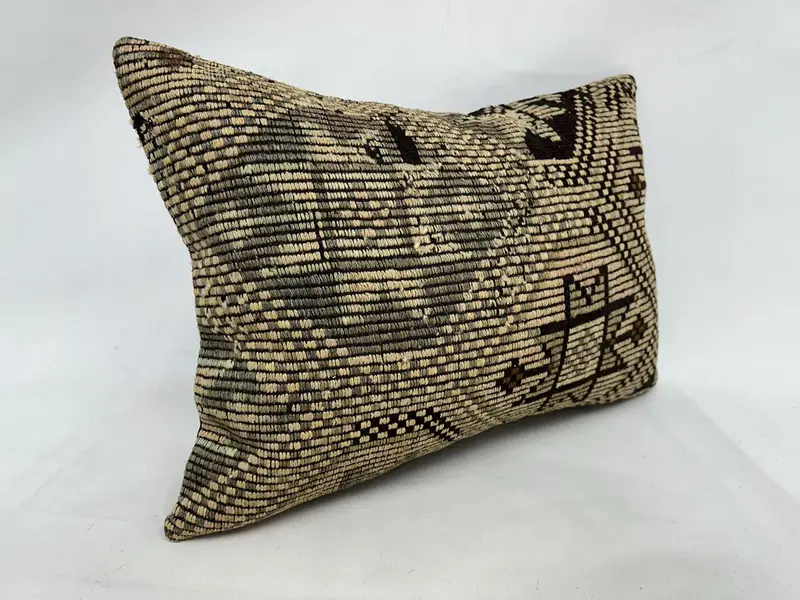 20x28 Brown Cushion Cover, Handmade Rug Seat Cushion, Vintage Kilim Throw Pillow, Pillow Sham, Ethnical Kilim Rug Pillow, Turkish Kilim Pillow - 3