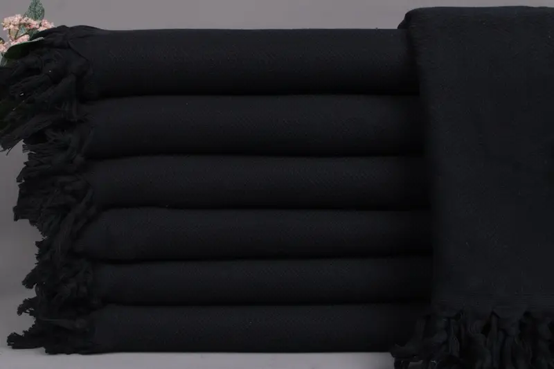 Bedcover Turkish Bedspread Black Chevron Throw, 63x83 Inches