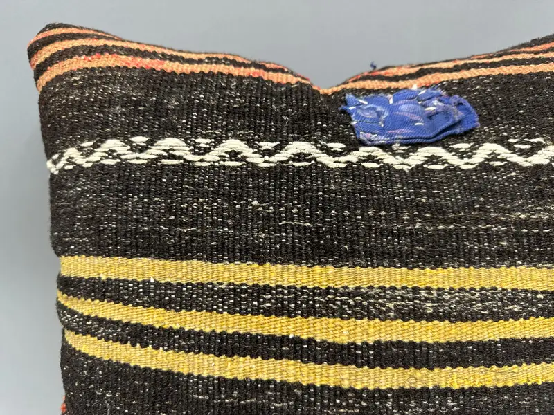 Pillow for Sofa, Sustainable Pillow Sham, 20x20 Brown Pillow Sham, Rustic Pillow Sham, Pillow Sham, Antique Pillows, Ethnical Kilim Rug Pillow - 5