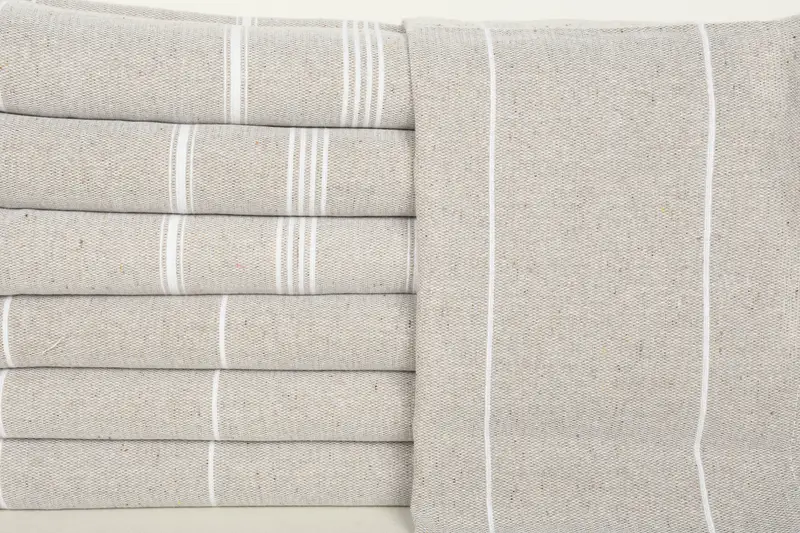 Monogram Hand Towel, 36x18 Cotton Striped Fringeless Towel, Monogrammed Hand Towel, Valentines Day Gift, Kitchen Towel, Wedding Anniversary Gift - 2