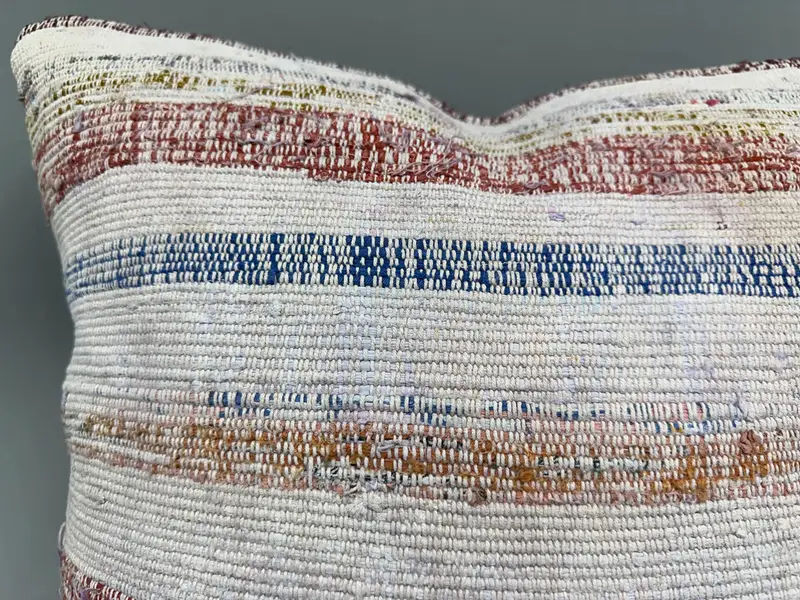 Kilim Pillow Cover, Cushion Cover, 20x20 Blue Pillow Sham, Boho Pillow Sham Cover, Southwestern Pillow Case, Gift Pillow, Bolster Throw Pillow Case - 5