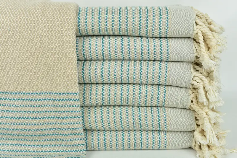 Housewarming Gift, 64x40 Cotton Striped Towel, Bath towel, Lightweight Turkish towel, Kids Beach Towel, Gym Towel, Best Friend Christmas Gift - 1