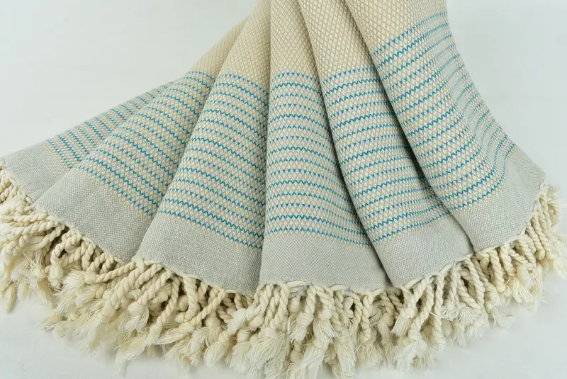 Housewarming Gift, 64x40 Cotton Striped Towel, Bath towel, Lightweight Turkish towel, Kids Beach Towel, Gym Towel, Best Friend Christmas Gift - 4