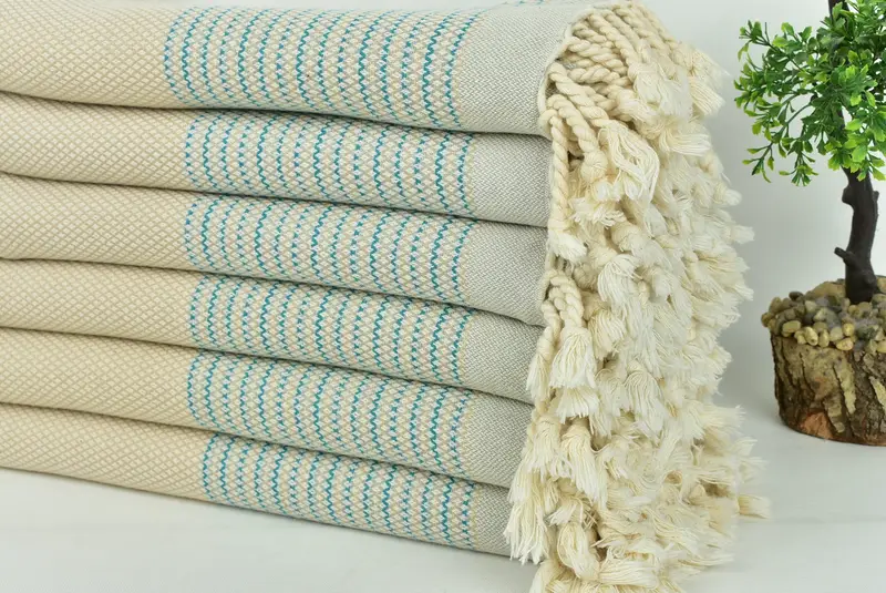 Housewarming Gift, 64x40 Cotton Striped Towel, Bath towel, Lightweight Turkish towel, Kids Beach Towel, Gym Towel, Best Friend Christmas Gift - 3