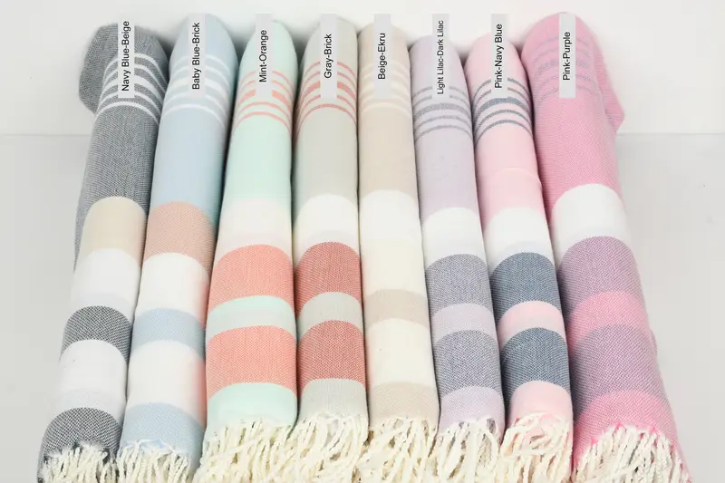 Kumsuz havlu, Bachelorette Party Favors Plajı, Kişiselleştirilmiş Düğün Hediyesi, 70x40 Pamuklu Çizgili Havlu, Monogram Türk Havlu, Türk Havlu Seti - 1