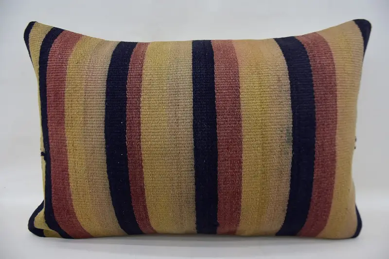 Bolster Throw Pillow Cover, Boho Pillow Sham Cover, Pillow Case, Vintage Kilim Pillow, 16x24 Beige Pillow Sham, Turkish Pillow - 4