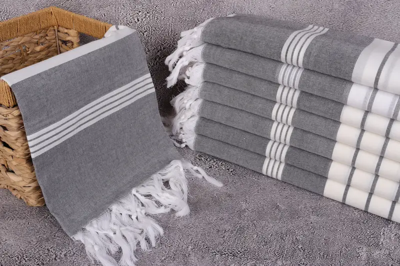 Pool Towels, Bath towel, Eco-friendly Turkish towel for home and travel, Valentines Gift, 68x36 Cotton Striped Towel, Turkish hand towel, Soft towel - 3
