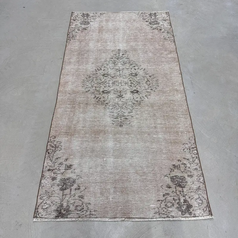 Orange & Brown Rug, 3,1x6,1 ft Botanical Design