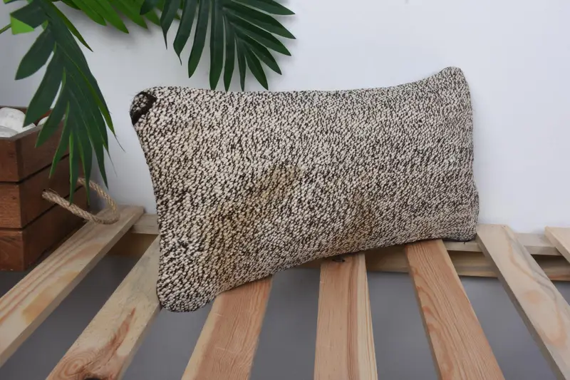 Cushion Case, 8x16 Brown Cushion Cover, Boho Pillow, Antique Pillows, Retro Throw Cushion Case, Vintage Pillow Cover, Kilim Pillow Cover - 4