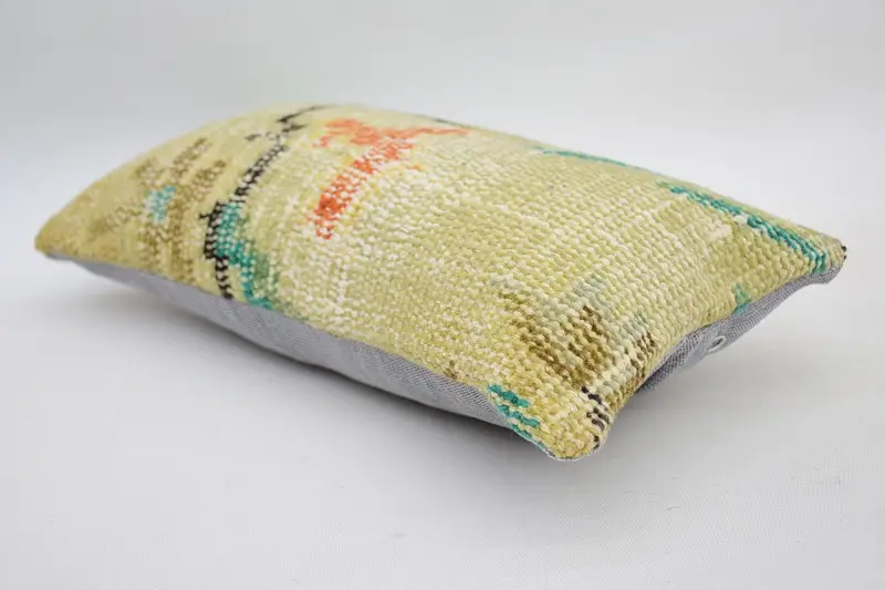 Pillow for Couch, Throw Kilim Pillow, Handwoven Pillow Cover Cushion Case, Gift Pillow, 8x16 Beige Pillow Case, Authentic Cushion, Pillow Sham - 5