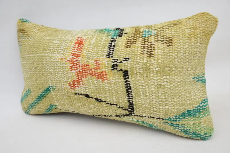 Pillow for Couch, Throw Kilim Pillow, Handwoven Pillow Cover Cushion Case, Gift Pillow, 8x16 Beige Pillow Case, Authentic Cushion, Pillow Sham - 3