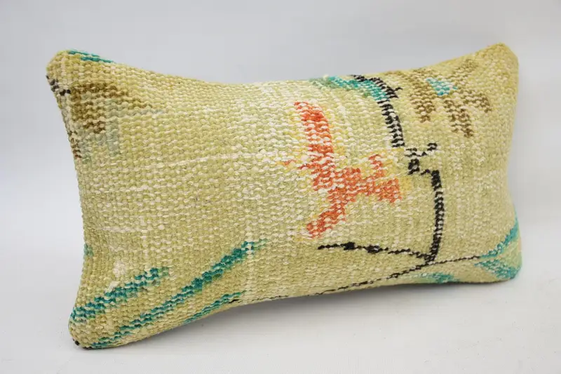Pillow for Couch, Throw Kilim Pillow, Handwoven Pillow Cover Cushion Case, Gift Pillow, 8x16 Beige Pillow Case, Authentic Cushion, Pillow Sham - 2