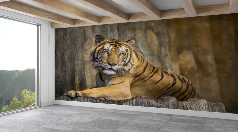 Zarif Baskılı Duvar Kağıdı: Vahşi Hayvan, Ofis, Man Cave Dekoru