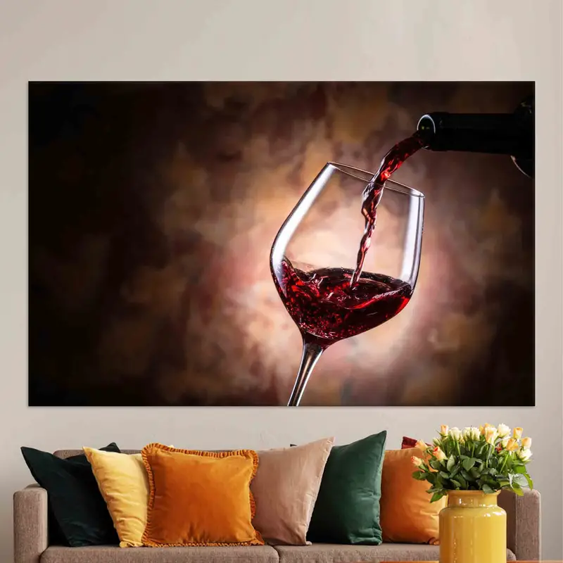 エレガントな赤ワインのキャンバス: キッチン、ダイニング ルーム、パブ アート