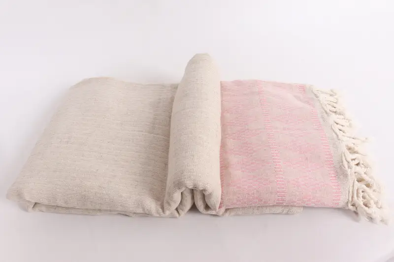 Throw Blanket Couch, Personalized Gifts, Turkish Blanket, 100x88 Linen Kilim Design Towel, Bridal Shower Gifts, Beach Bachelorette Party Decorations - 6