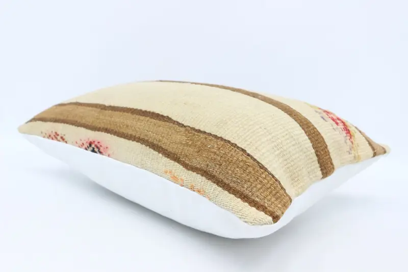 Pillow Cover, Antique Pillows, 16x24 Beige Cushion, Vintage Kilim Pillow, Ethnic Pillow Cover Pillow Cover, Turkish Kilim Pillow - 6
