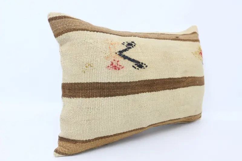 Pillow Cover, Antique Pillows, 16x24 Beige Cushion, Vintage Kilim Pillow, Ethnic Pillow Cover Pillow Cover, Turkish Kilim Pillow - 3