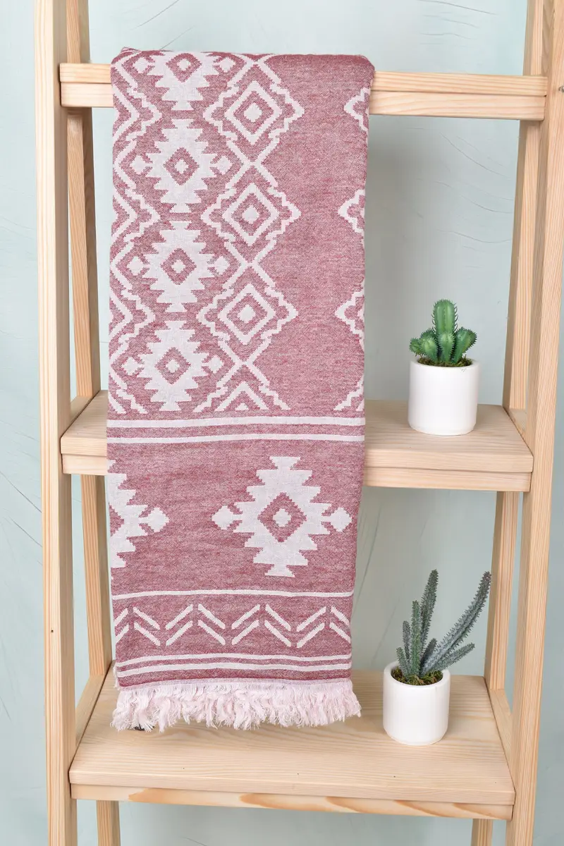 Turkish Beach Towel Personalized Burgundy, 40x73 Inches