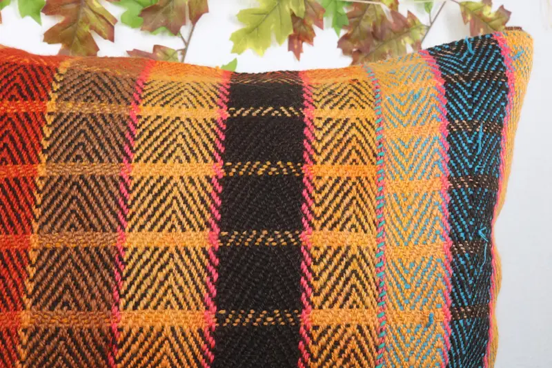Decorative Throw Cushion Cover, Vintage Kilim Pillow, 24x24 Orange Pillow Cover, Outdoor Throw Cushion, Cushion, Boho Pillow, Kilim Pillow - 5