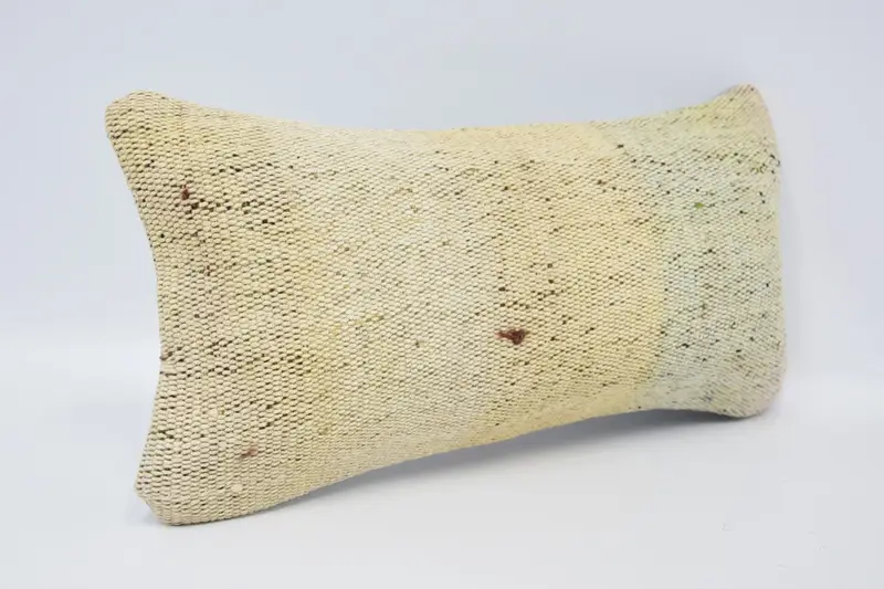 Vintage Cushion, Handmade Kilim Cushion, Boho Pillow, Kilim Cushion Sham, Pillow Cover, 8x16 Beige Cushion Case, Outdoor Patio Pillow Sham - 3