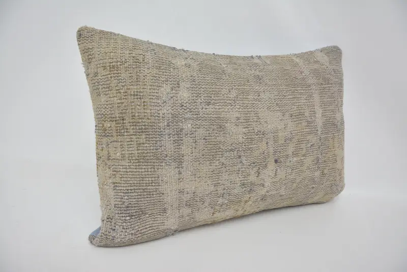 Vintage Kilim Pillow, Cushion Cover, Accent Throw Pillow Case, Gift Pillow, Decorative Cushion Cover, Ethnical Kilim Rug Pillow, 16x24 Beige Pillow - 3