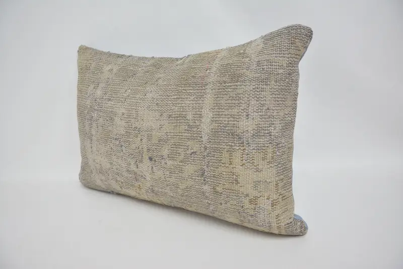 Vintage Kilim Pillow, Cushion Cover, Accent Throw Pillow Case, Gift Pillow, Decorative Cushion Cover, Ethnical Kilim Rug Pillow, 16x24 Beige Pillow - 4