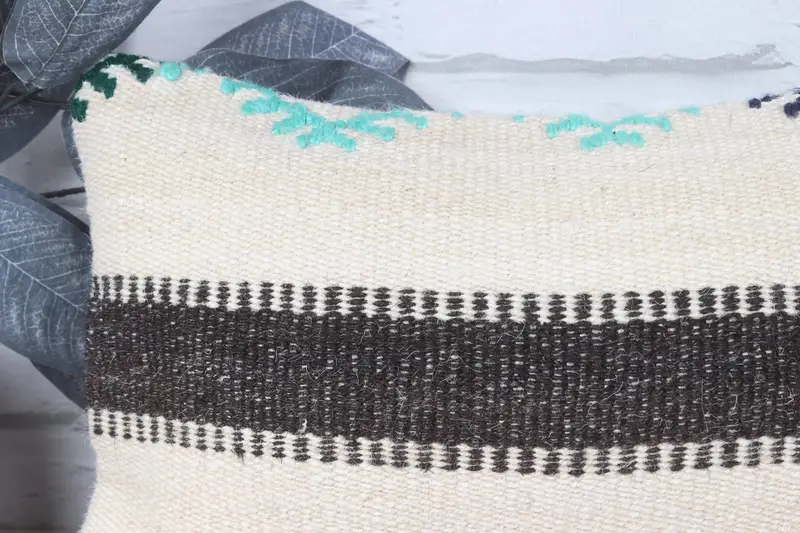 Vintage Kilim Throw Pillow, Interior Designer Pillow, Antique Pillows, Muted Cushion, 8x16 Beige Pillow Sham, Pillow, Ethnic Throw Cushion Case - 2