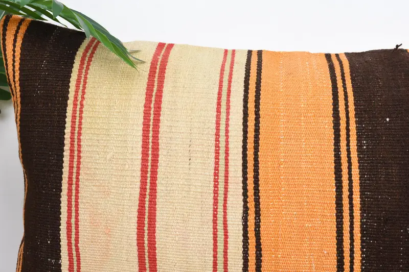 Pillow for Couch, 16x24 Brown Cushion Cover, Pillow Case, Ethnical Kilim Rug Pillow, Knitted Pillow, Interior Designer Pillow - 2