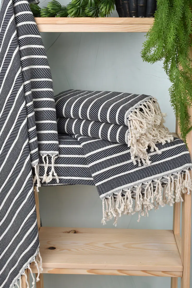 Bachelor Towel, Embroidery Towel, Spa Towel, Cotton towel, Lightweight towel, Embroidery Towels, 70x40 Bamboo Herringbone Towel, Best Friend Gift - 6