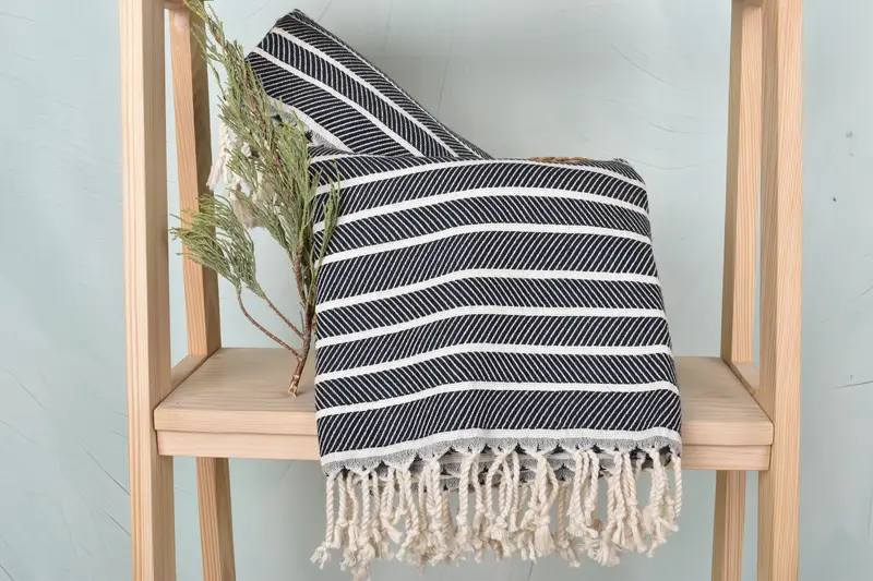 Bachelor Towel, Embroidery Towel, Spa Towel, Cotton towel, Lightweight towel, Embroidery Towels, 70x40 Bamboo Herringbone Towel, Best Friend Gift - 4