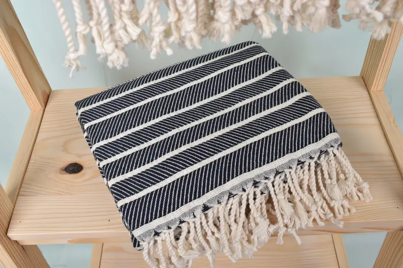 Bachelor Towel, Embroidery Towel, Spa Towel, Cotton towel, Lightweight towel, Embroidery Towels, 70x40 Bamboo Herringbone Towel, Best Friend Gift - 5