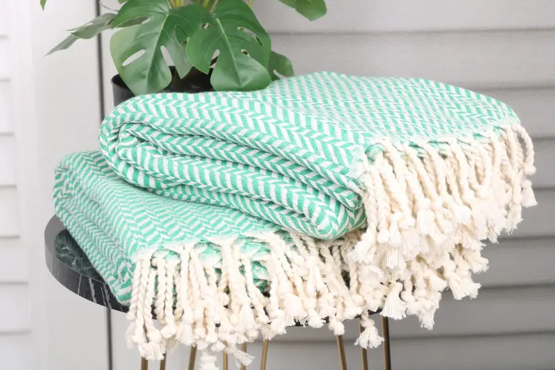 Sand-resistant towel, 70x40 Cotton Chevron Towel, Peshtemal Towel, Bride Gift, Beach Towel Monogram, Bachelorette Favors Beach, Wedding Gift - 3