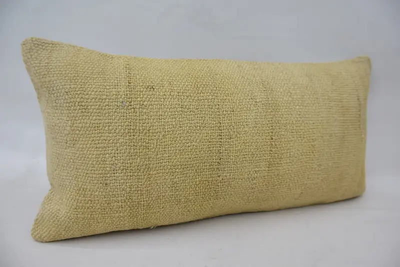 Office Chair Pillow Cover, Boho Pillow, Vintage Kilim Pillow, Pillow Cover, Boho Throw Pillow Case, Turkish Pillow, 12x24 Beige Cushion Cover - 2